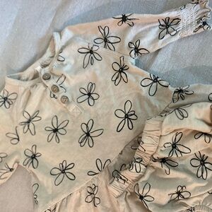 Rylee + Cru Neutral Floral Boho Top and Bottom Set